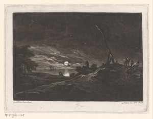 Kustlandschap bij nacht
