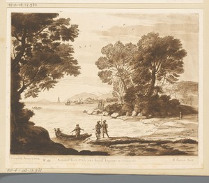 Kustlandschap met inscheping van Carlo en Ubaldo