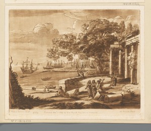 Kustlandschap met Mercurius, Herse en Aglauros