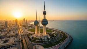 Kuwait City Sunrise Aerial