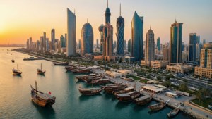 Kuwait Skyline Sunset