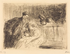 L'avocat parlant au prévenu (2e planche) (The Lawyer Talking to the Prisoner) (second plate)