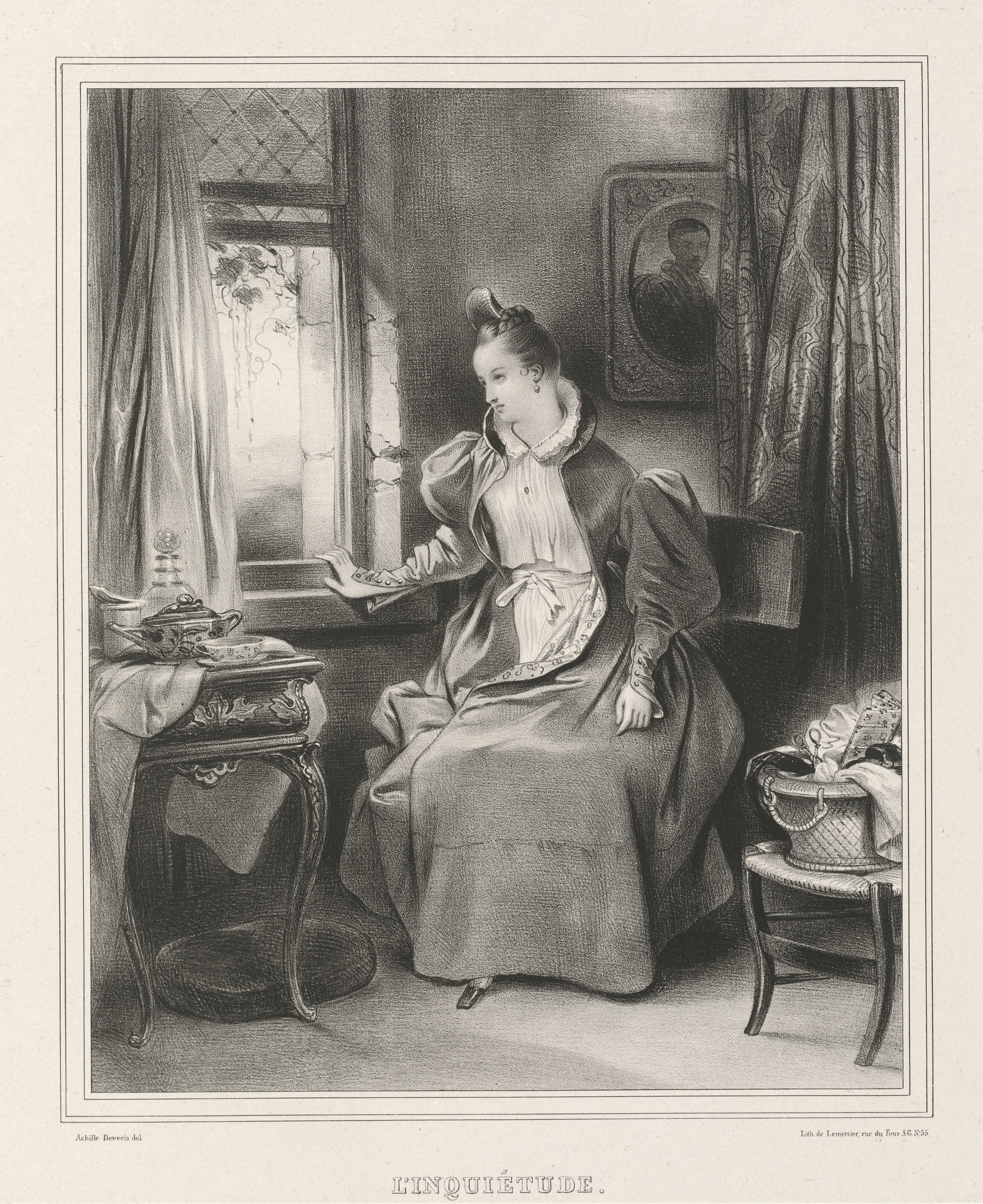 L'Inquietude by Achille Devéria