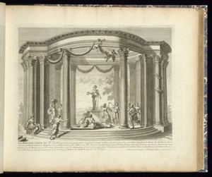 LA PERSPECTIVE DE ST. CLOU qui est devant le grand Salon represente le Temple de Flore