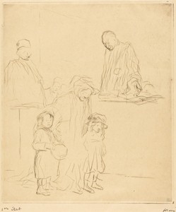 La sortie de l'audience (1ère planche) (Coming Out of the Hearing) (first plate)