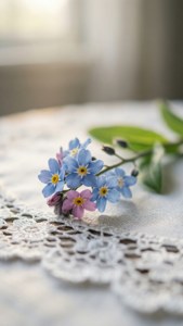 Lace and Forget-Me-Nots