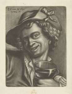 Lachende jongen met een glas