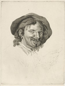 Lachende man met pijp