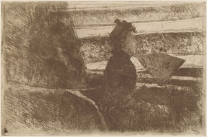 Lady in Black, in a Loge, Facing Right