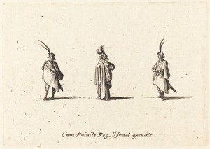 Lady in Long Cloak, and Two Gentlemen