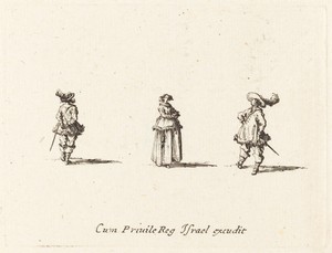 Lady with Arms Folded, and Two Gentlemen