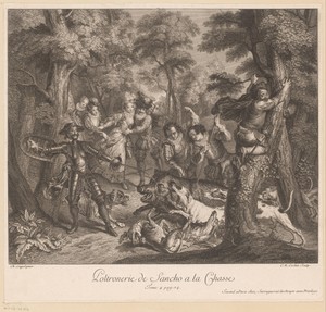 Lafheid van Sancho Panza bij de jacht