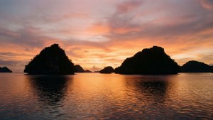 Lagoon Sunset Silhouettes