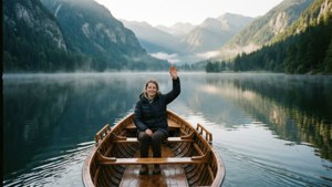 Lake Boat Wave