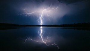 Lake Lightning Reflection