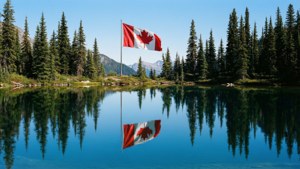 Lake Reflection Flag
