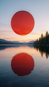 Lake Sunset Red Circle