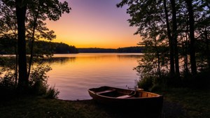 Lake Sunset Silhouette