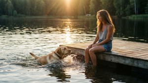 Lake Swim with Labrador