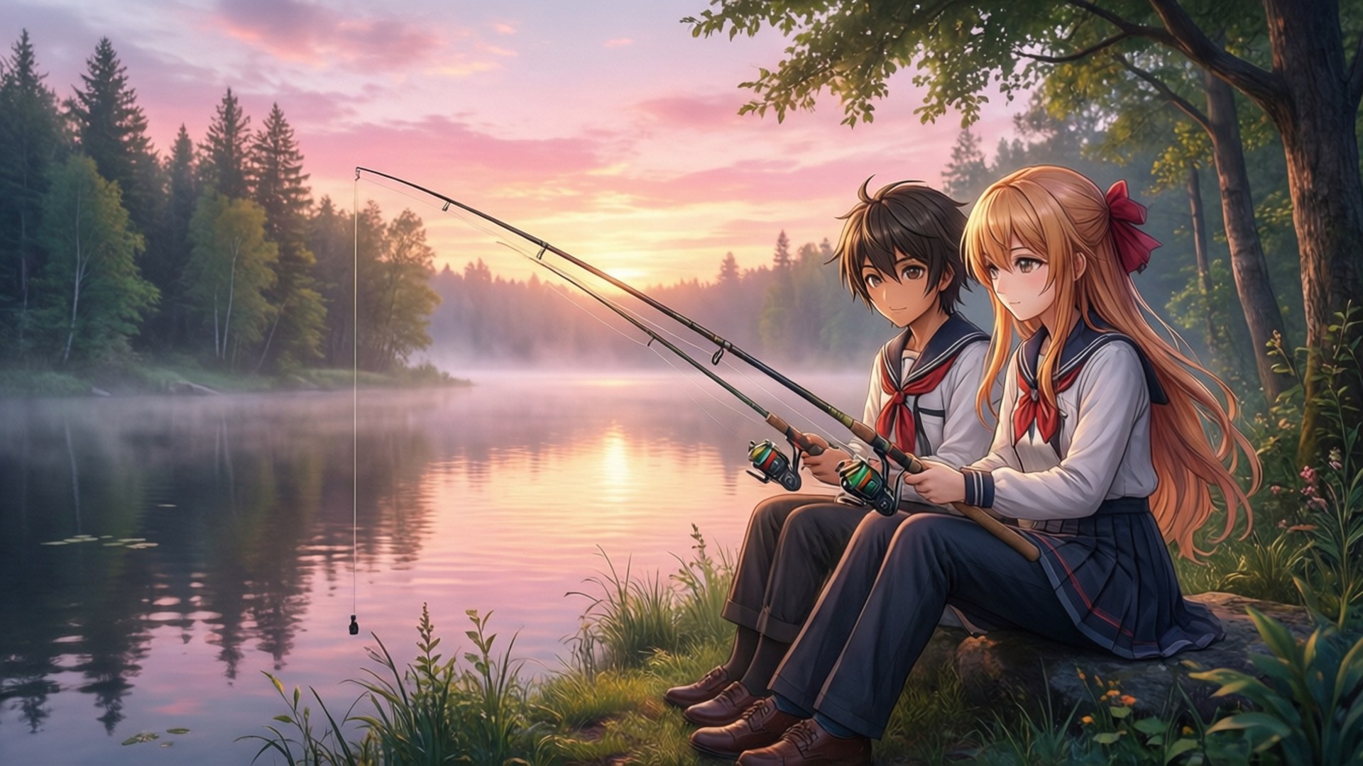 Lakeside Morning Calm by Wallpapers.art Studio