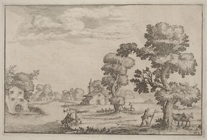 Lakeside Village with Herdsmen