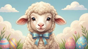 Lamb with Easter Eggs