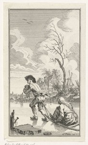 Lambert Melisz. vlucht met zijn moeder in een slee over het ijs, 1574