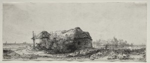 Landscape with a  Cottage and Hay Barn: Oblong