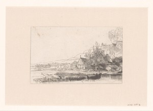 Landscape with a cow drinking