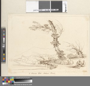 Landscape with a Large Tree, and Two Figures, One with a Hawk