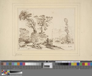 Landscape with a Seated Figure Cleaning a Gun