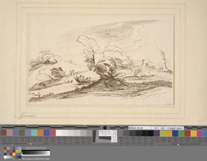 Landscape with a Tree in the Center and Figures in a Boat