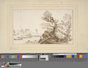 Landscape with Figures Bathing in a River