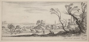 Landscape with Peasant Preparing to Cross a Stream