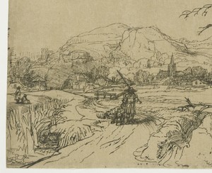 Landscape with sportsman and dogs
