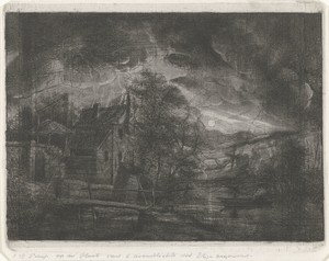 Landschap bij maanlicht