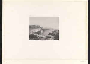 Landschap met baai en rotsachtige kust