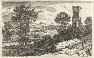 Landschap met bedelaar