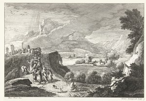 Landschap met begrafenisstoet