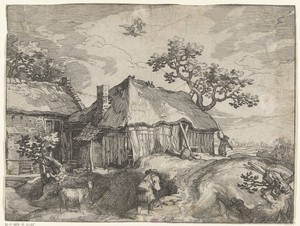 Landschap met boerderij en roof van Ganymedes
