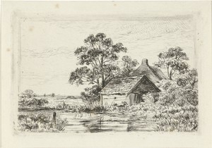 Landschap met boerenwoning