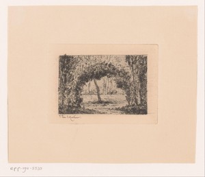 Landschap met bomen in boogvorm