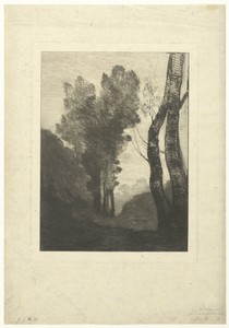 Landschap met bomen in omgeving van Rome