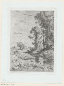 Landschap met bomen langs een sloot