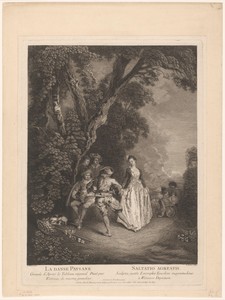 Landschap met dansende boeren