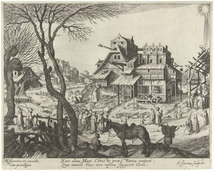 Landschap met de aanbidding van de koningen