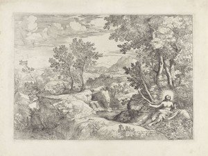 Landschap met de boetvaardige Maria Magdalena