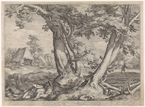 Landschap met de gelijkenis van het onkruid tussen het koren