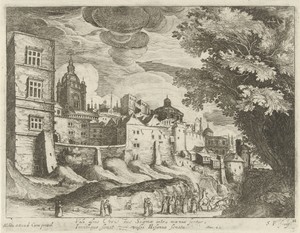 Landschap met de intocht van Christus in Jeruzalem