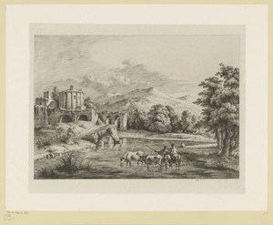 Landschap met de Tempel van Vesta